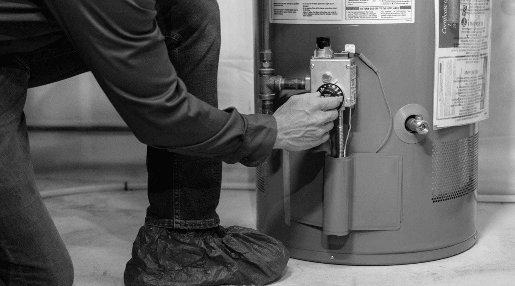 Worleys plumber setting up water tank
