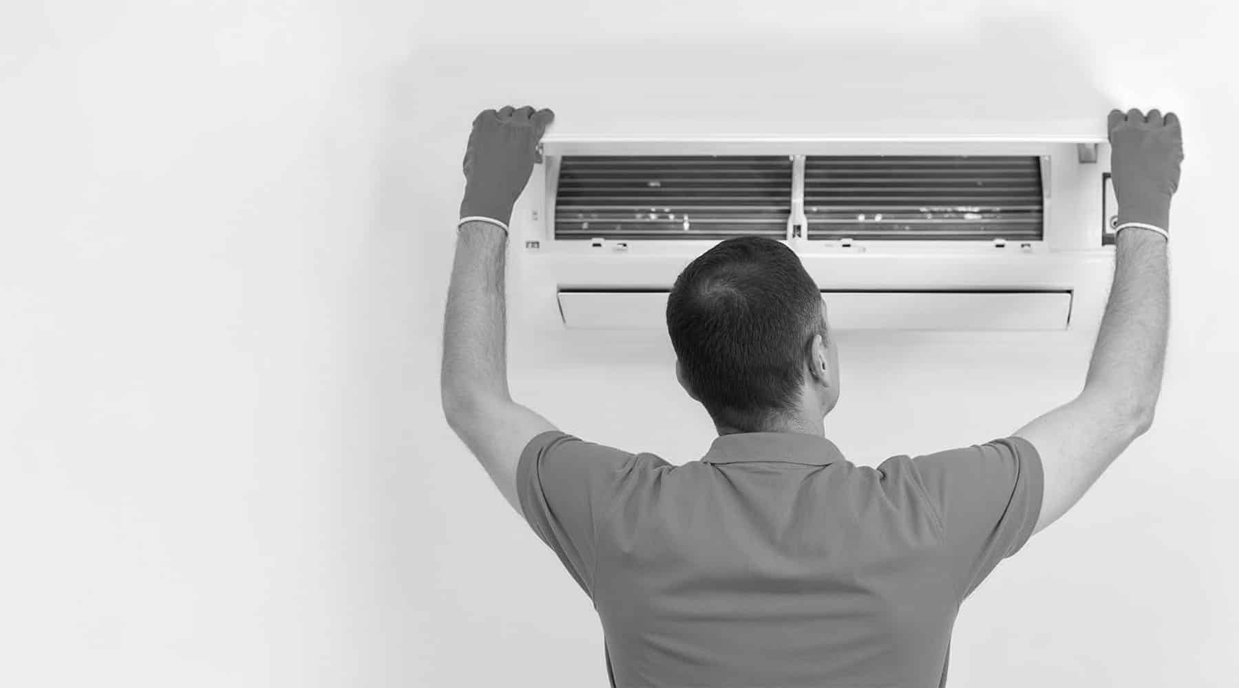 HVAC tech installing mini split